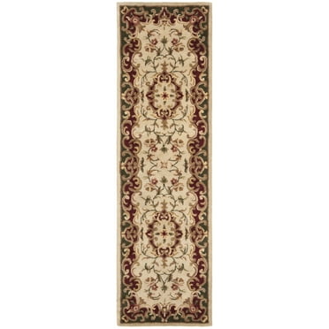 SAFAVIEH Classic Chedomir Floral Wool Area Rug, Ivory/Green, 8' x 8' Round