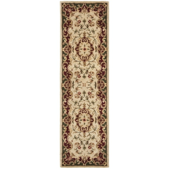 SAFAVIEH Classic Chedomir Floral Wool Runner Rug, Ivory/Green, 2'3" x 10'