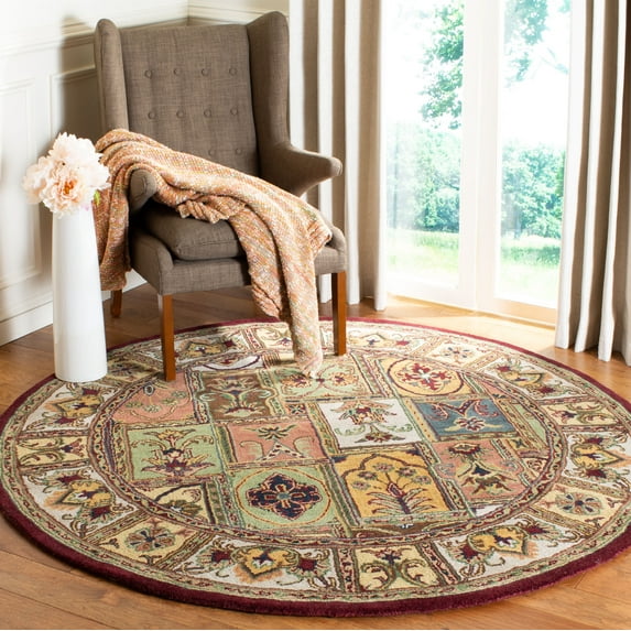SAFAVIEH Classic Clotilda Floral Wool Area Rug, Assorted, 3'6" x 3'6" Round