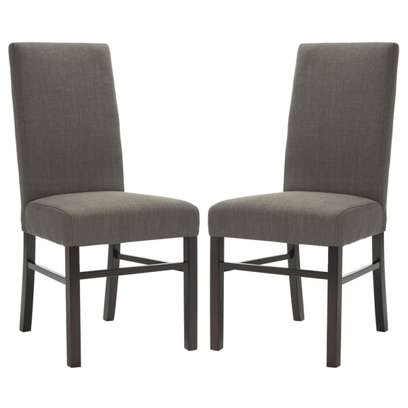 SAFAVIEH Classic Contemporary Linen Polyester Solid Dining Parsons Chair, Charcoal (Set of 2)