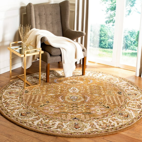 SAFAVIEH Classic Eleanora Oriental Wool Area Rug, Gold/Beige, 4'6" x 6'6" Oval