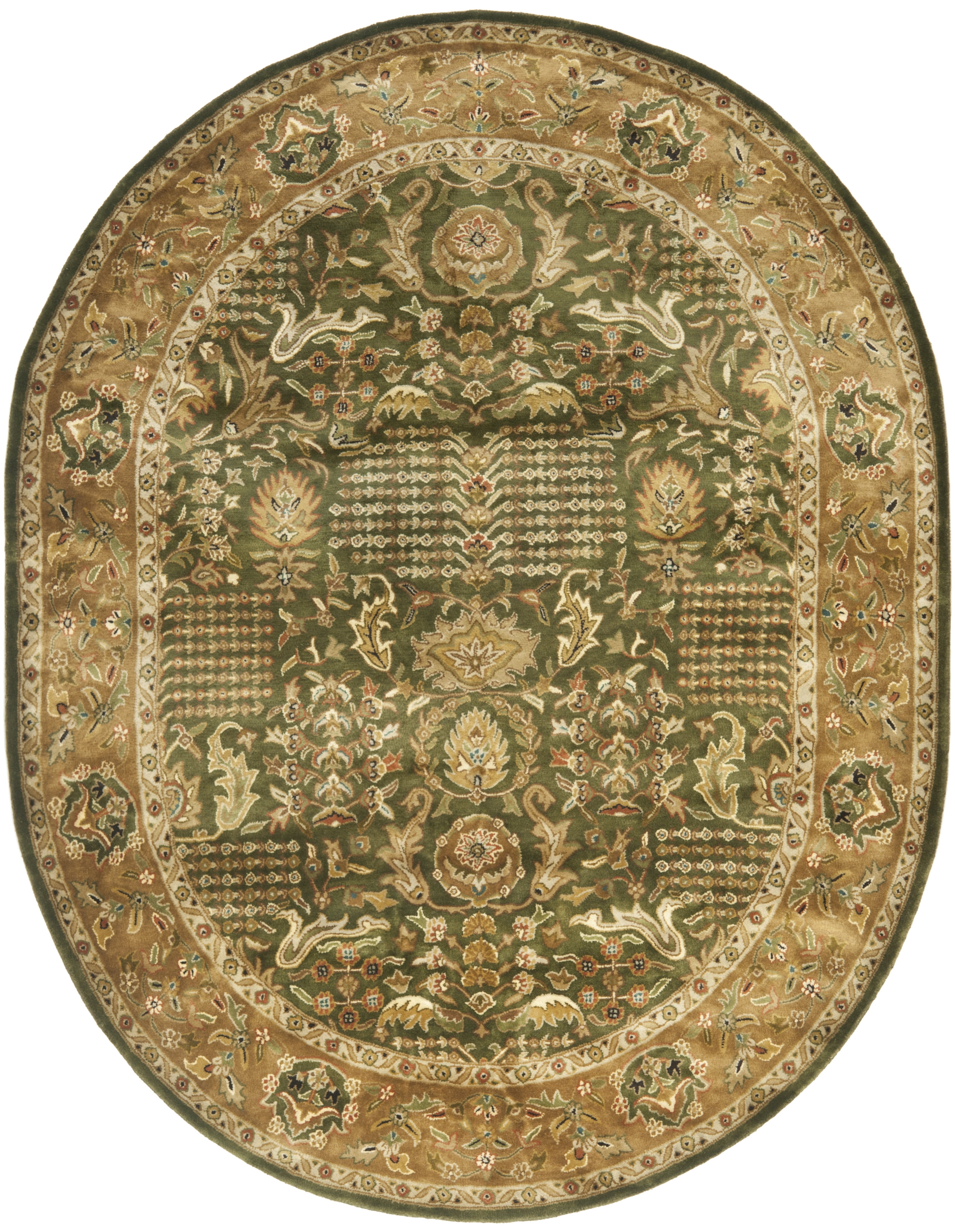 SAFAVIEH Classic Eleanora Oriental Wool Area Rug, Light Green/Gold, 4'6" x 6'6" Oval - Walmart.com
