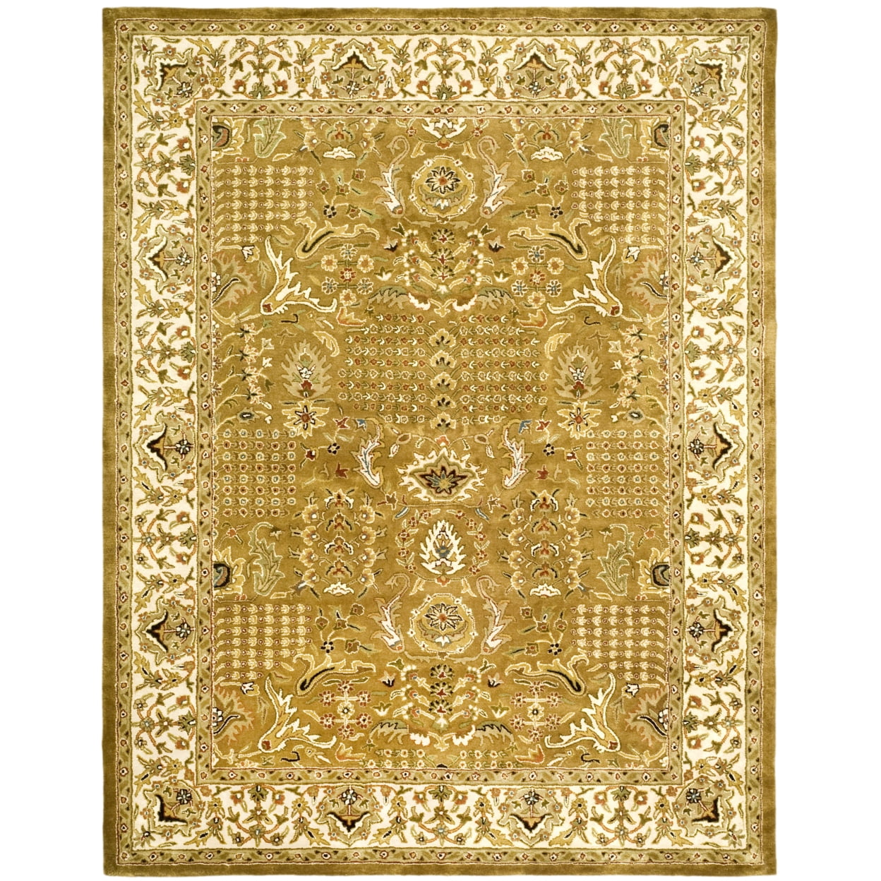 Ivory and Gold Hand-Tufted Wool 4' x 6' Rug
