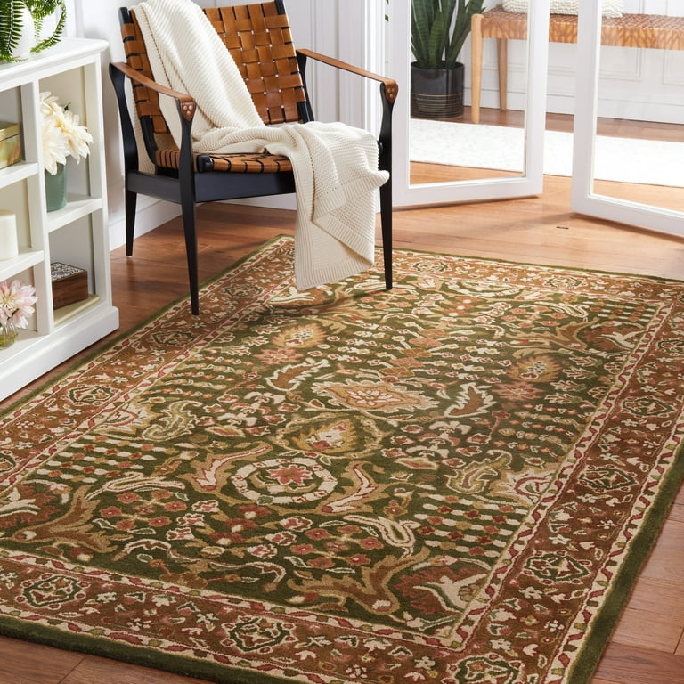 SAFAVIEH Classic Eleanora Oriental Wool Area Rug, Light Green/Gold
