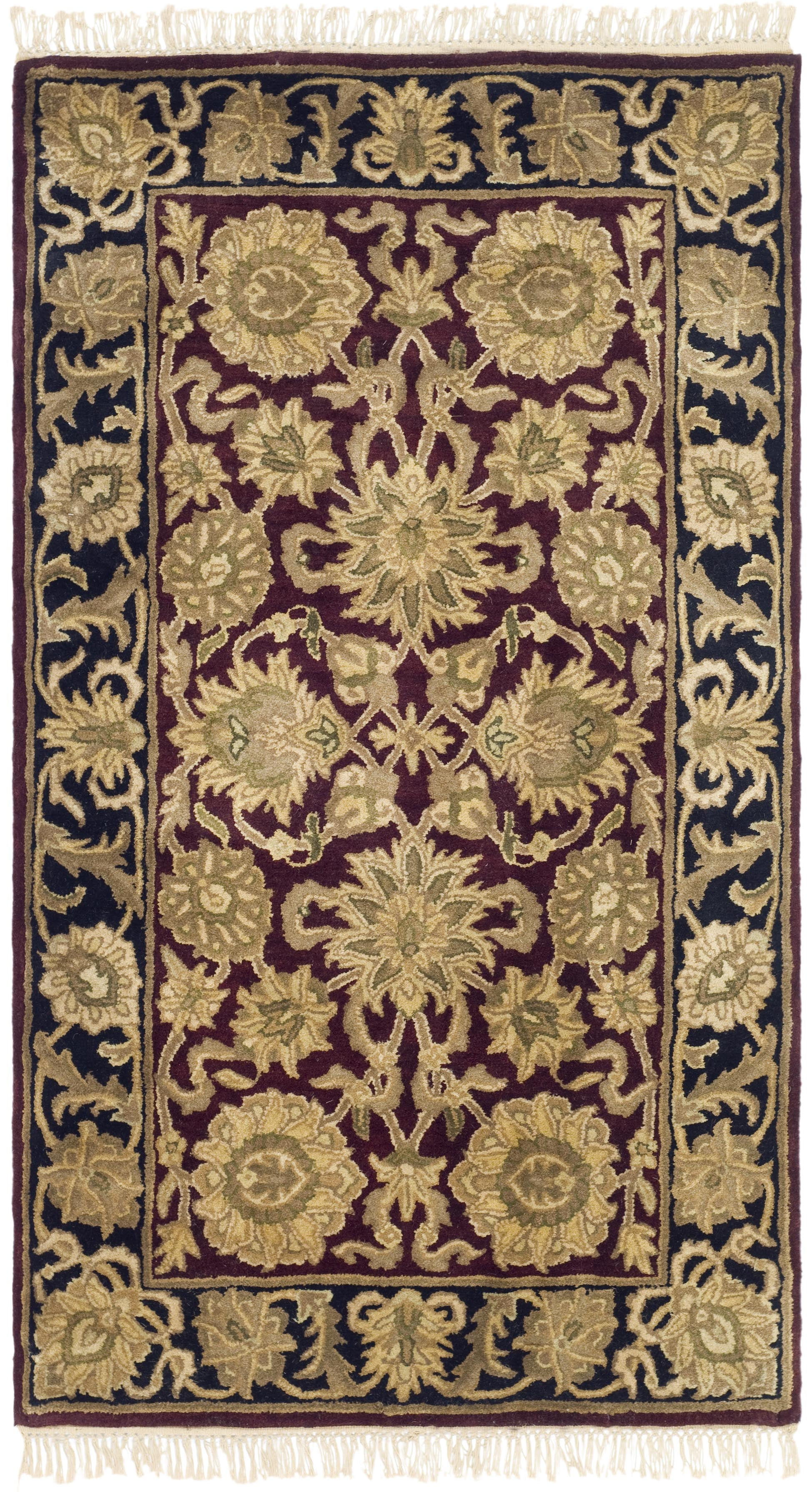Evan Mini Ribbed Wool Rug SAFAVIEH Classic Evan Floral Wool Area Rug, Burgundy/Black, 3' x 5 ...