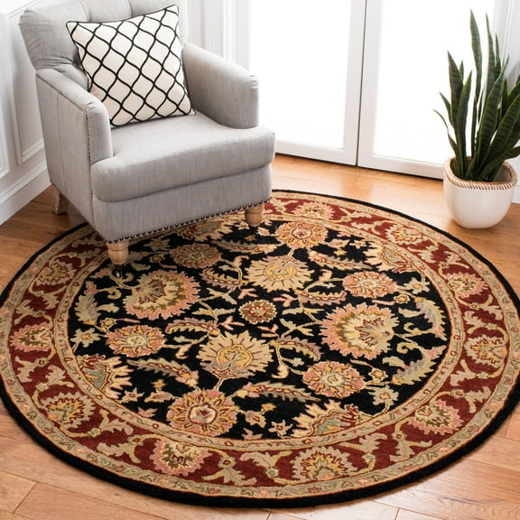 SAFAVIEH Classic Fredrick Oriental Wool Area Rug, Navy/Red, 7'6" x 9'6" Oval