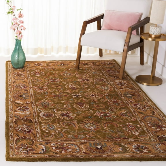 SAFAVIEH Classic Gloria Oriental Wool Area Rug, Olive/Camel, 6' x 9'