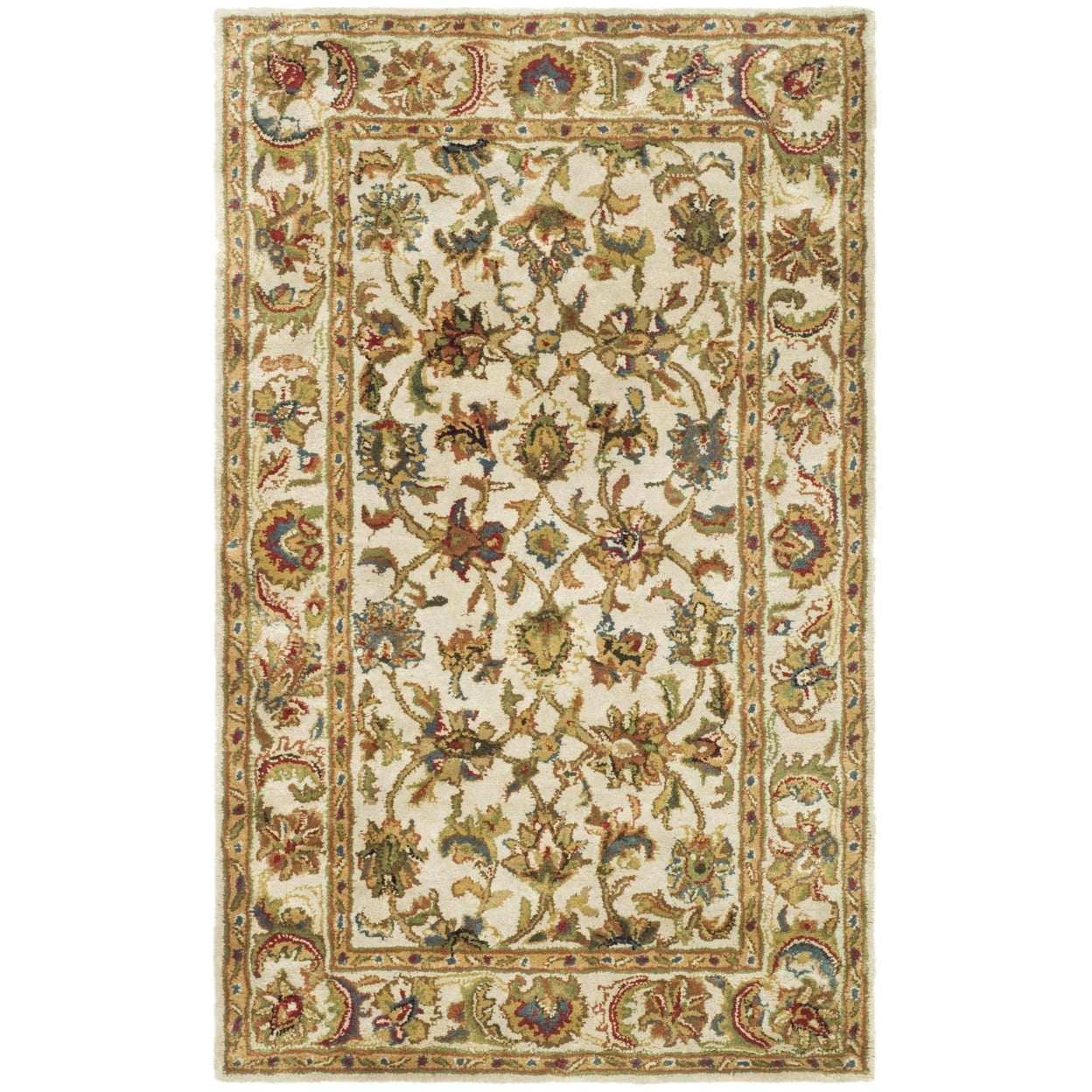 Ivory Elegance Hand-Tufted Wool Round Area Rug, 3' x 5'