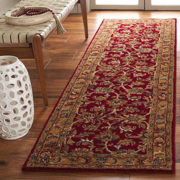 SAFAVIEH Classic Gloria Oriental Wool Runner Rug, Red/Gold, 2'3" x 8'