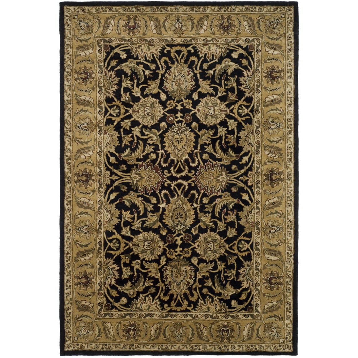 Elegant Noir 6' x 9' Hand-Tufted Black Wool Area Rug