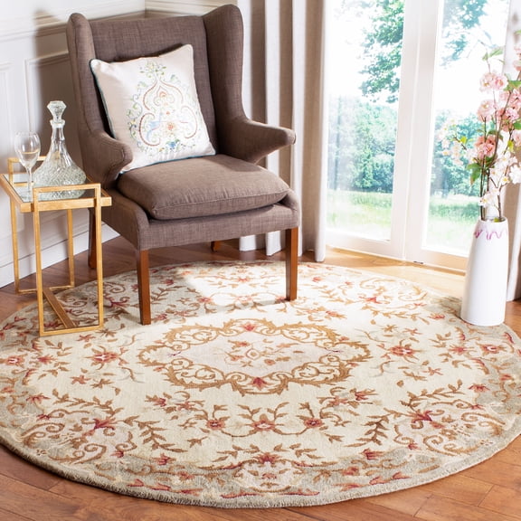 SAFAVIEH Classic Izabelle Floral Wool Area Rug, Assorted, 6' x 6' Round