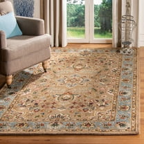 SAFAVIEH Classic Jilliean Oriental Wool Area Rug, Beige/Light Blue, 5' x 8'
