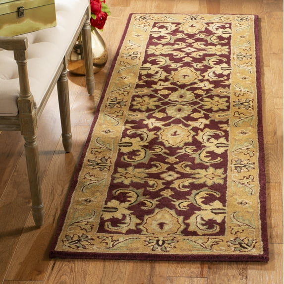 SAFAVIEH Classic Karolina Oriental Wool Runner Rug, Burgundy/Gold, 2'3" x 10'