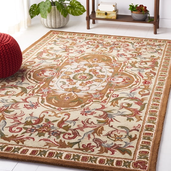 SAFAVIEH Classic Kirsteen Oriental Wool Area Rug, Beige/Olive, 3' x 5'
