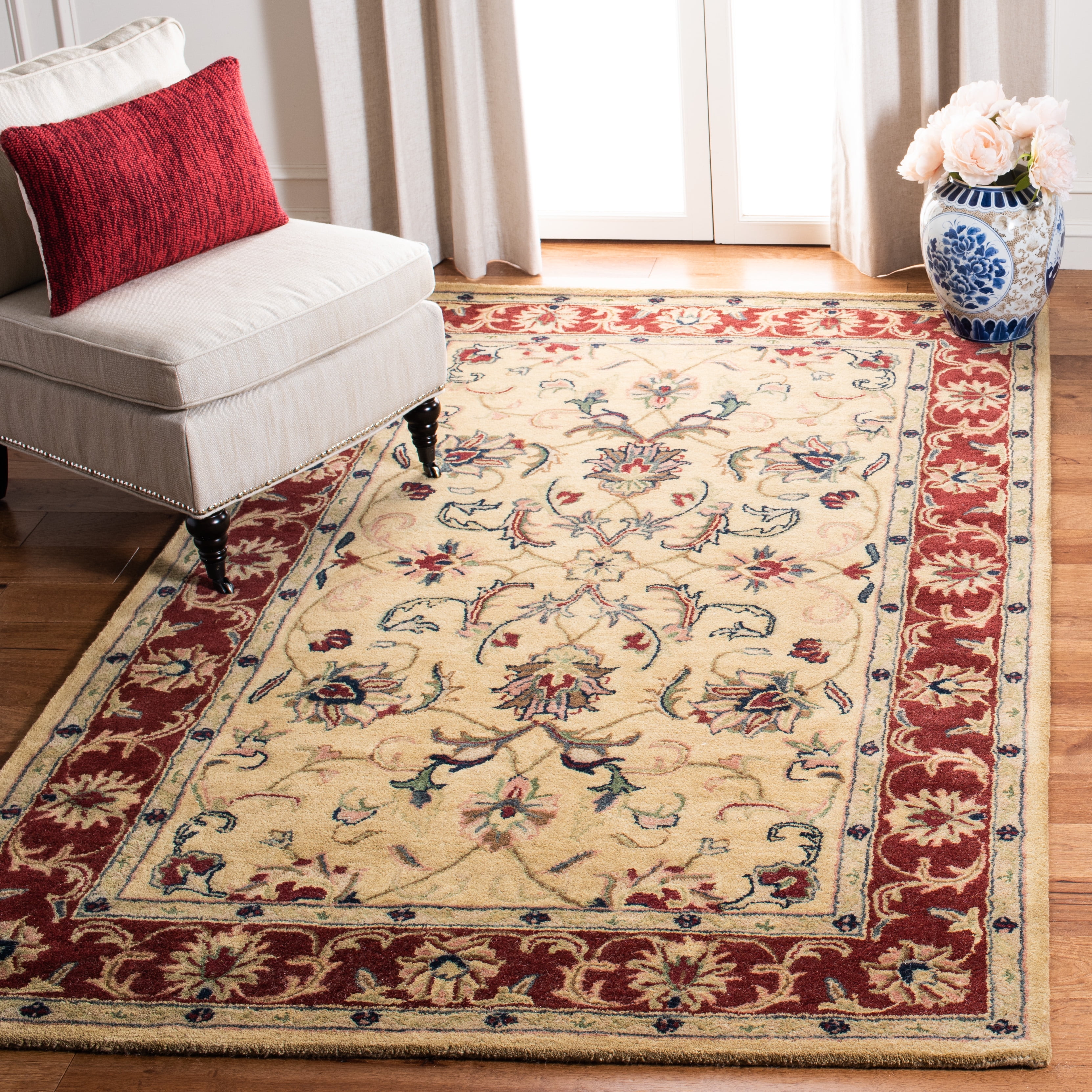 SAFAVIEH Classic Nicholas Oriental Wool Area Rug, Gold/Red, 9'6" x 13'6"