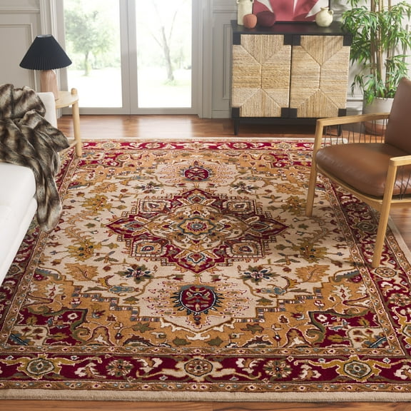 SAFAVIEH Classic Roderick Oriental Wool Area Rug, Light Gold/Red, 9'6" x 13'6"