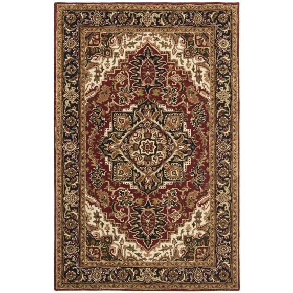 SAFAVIEH Classic Roderick Oriental Wool Area Rug, Red/Navy, 5' x 8'