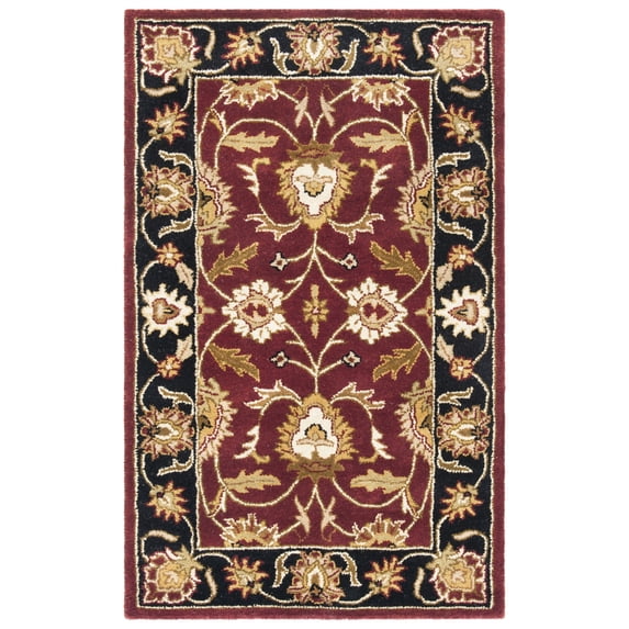 SAFAVIEH Classic Shanelle Traditional Wool Area Rug, Burgundy/Black, 3' x 5'