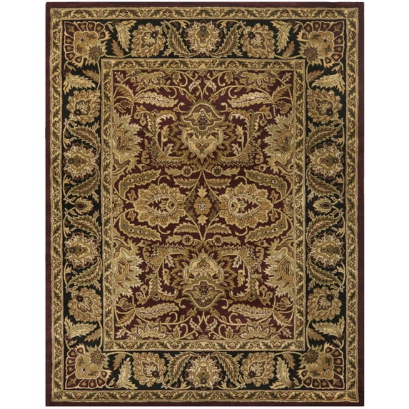 SAFAVIEH Classic Shanelle Traditional Wool Area Rug, Burgundy/Black, 9'6" x 13'6"