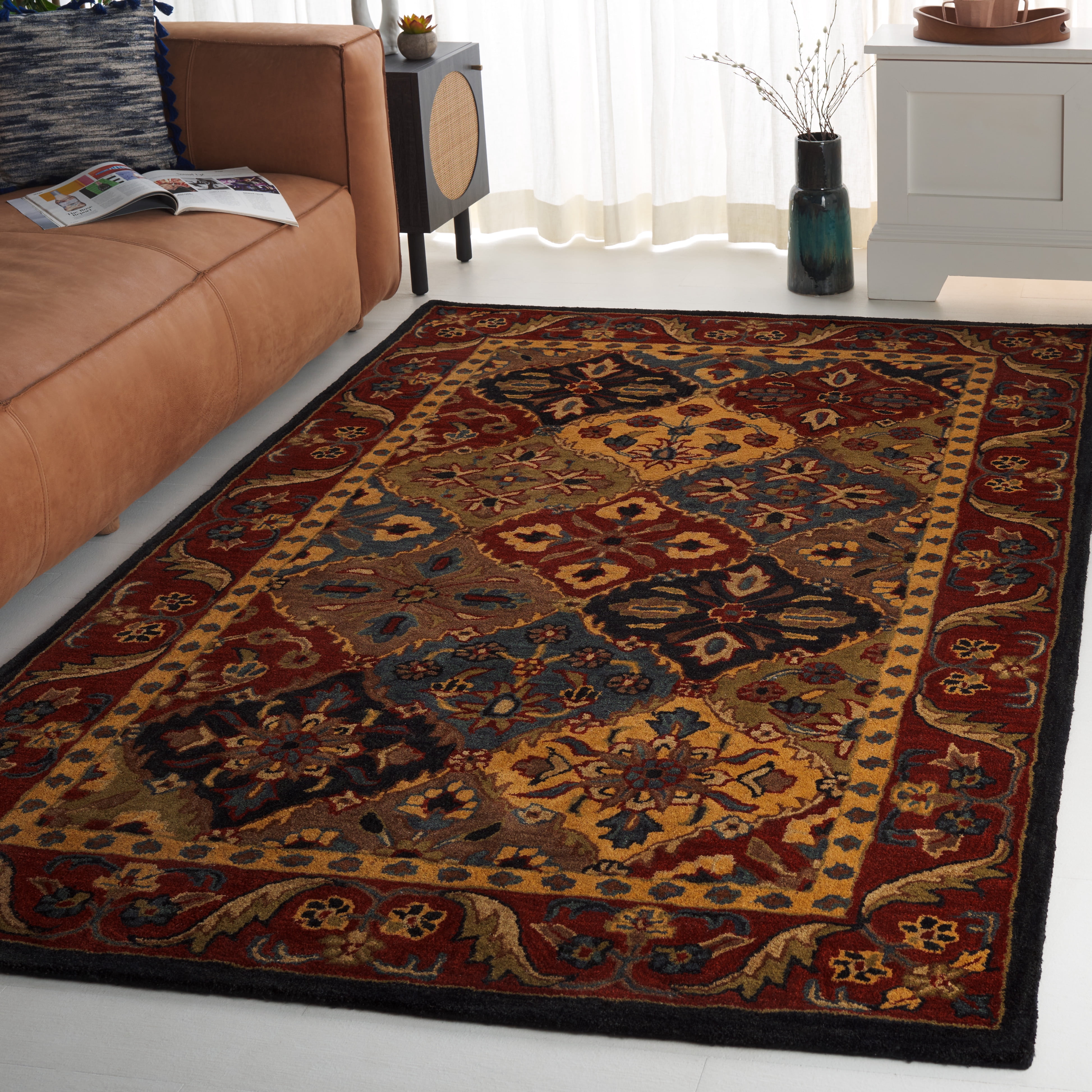 SAFAVIEH Classic Sunny Southwestern Area Rug, Blue/Red, 6' x 9'
