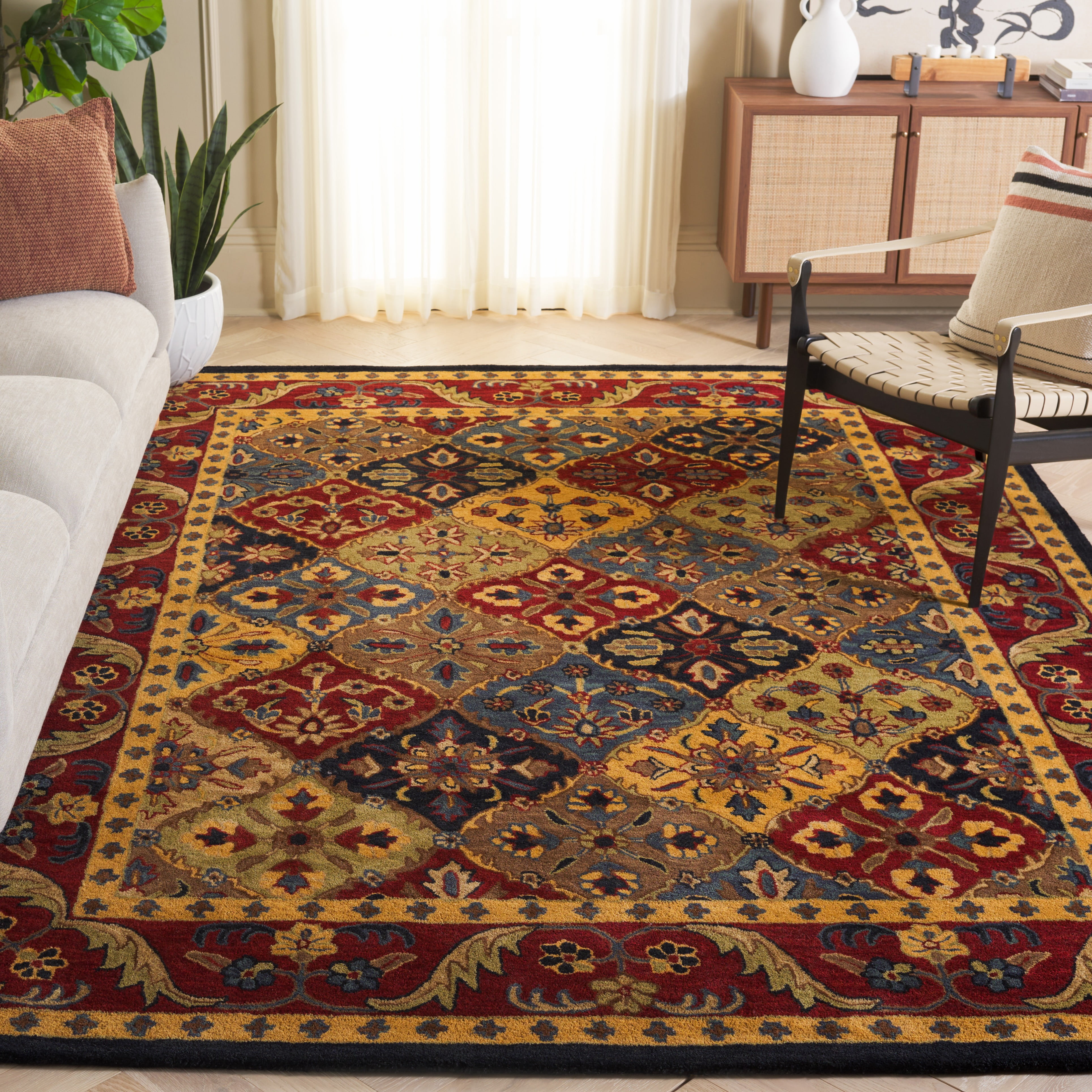 SAFAVIEH Classic Sunny Southwestern Area Rug, Blue/Red, 8' x 10'