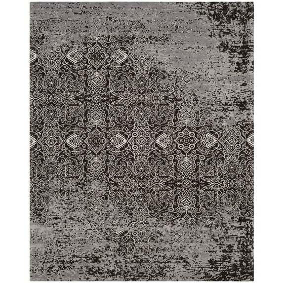 SAFAVIEH Classic Vintage Adelaide Abstract Area Rug, Silver/Brown, 3' x 5'