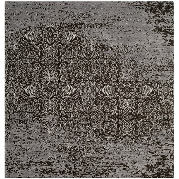 SAFAVIEH Classic Vintage Adelaide Abstract Area Rug, Silver/Brown, 6' x 6' Square