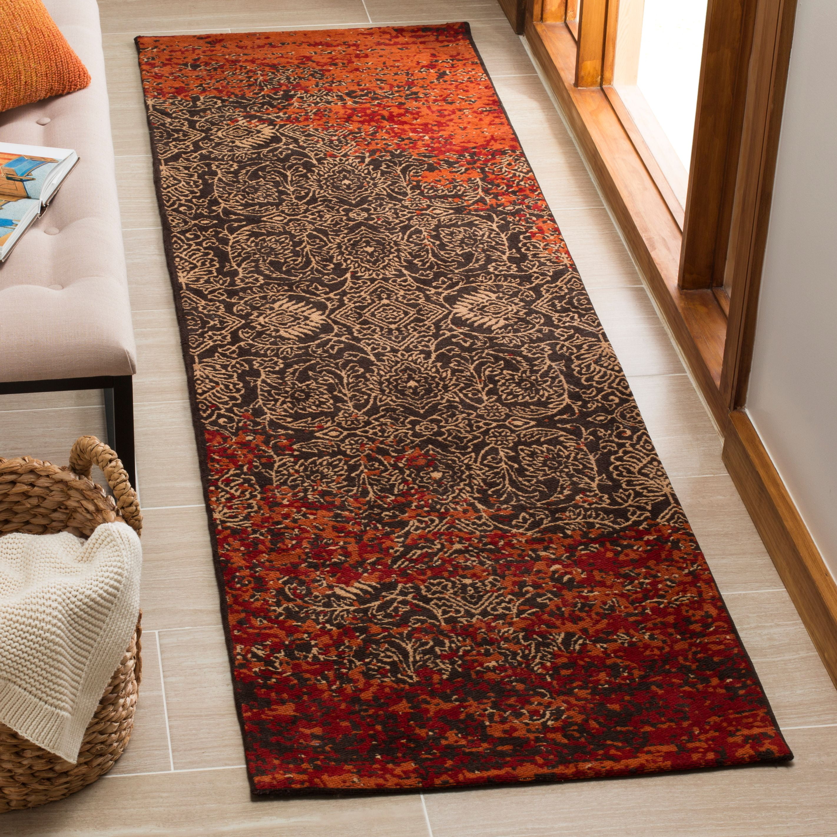 SAFAVIEH Classic Vintage Adelaide Abstract Runner Rug, Rust/Brown, 2'3" x 10'