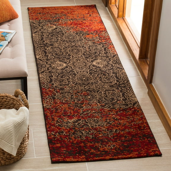 SAFAVIEH Classic Vintage Adelaide Abstract Runner Rug, Rust/Brown, 2'3" x 8'