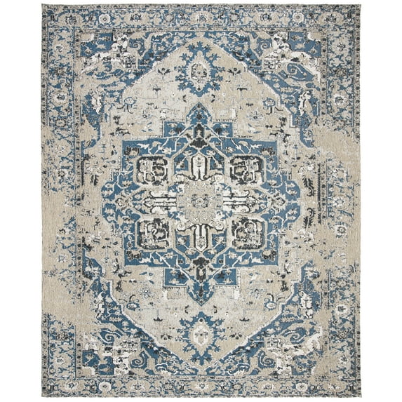 SAFAVIEH Classic Vintage Atanas Global Polyester Area Rug, Blue, 8' x 10'