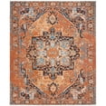 thumbnail image 1 of SAFAVIEH Classic Vintage Atanas Floral Bordered Polyester Area Rug, Orange/Navy, 8' x 11', 1 of 5