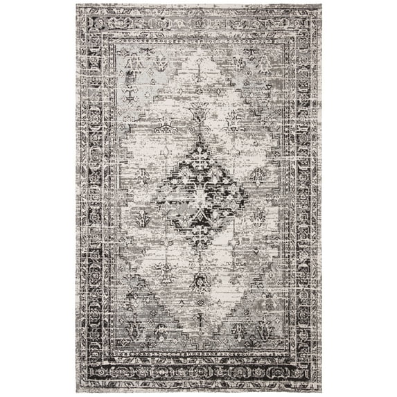 SAFAVIEH Classic Vintage Bedinn Oriental Polyester Area Rug, Grey, 6' x 9'