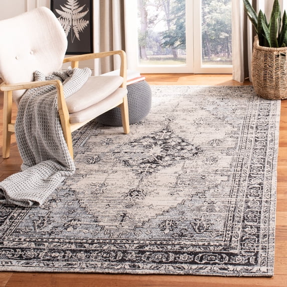 SAFAVIEH Classic Vintage Bedinn Overdyed Polyester Area Rug, Grey, 4' x 6'