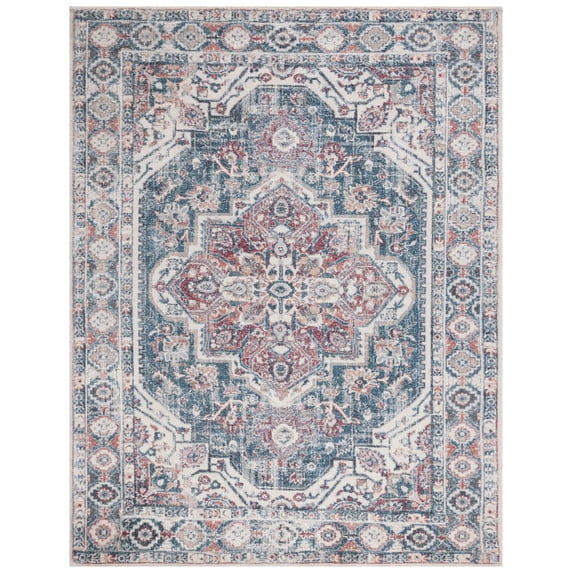SAFAVIEH Classic Vintage Blake Medallion Area Rug, Blue/Red, 9' x 12'