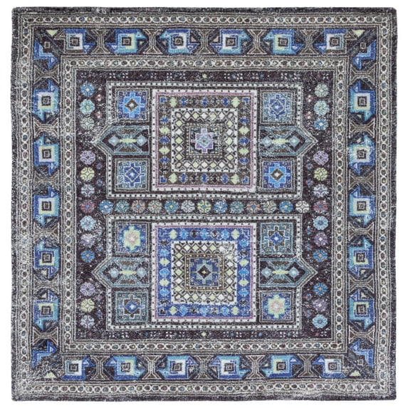 SAFAVIEH Classic Vintage Brooklyn Medallion Area Rug, Sage/Blue, 6' x 6' Square