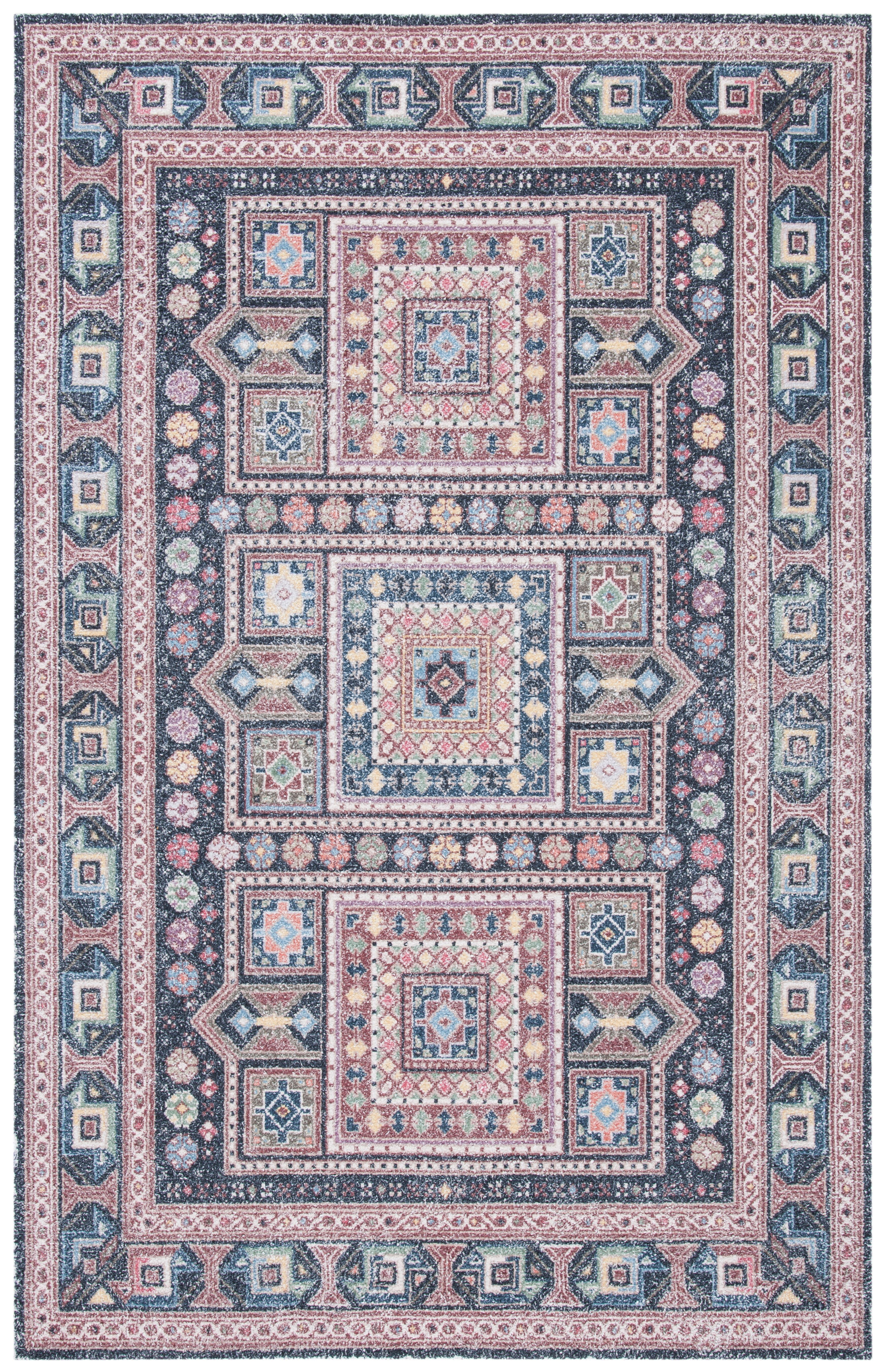 Rustic Red Round Handmade Cotton Blend Area Rug - 47"