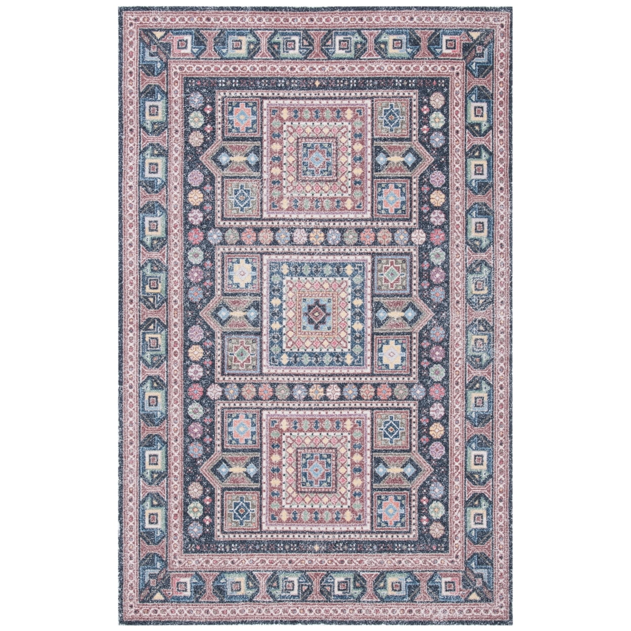 Rustic Red Round Handmade Cotton Blend Area Rug - 47"