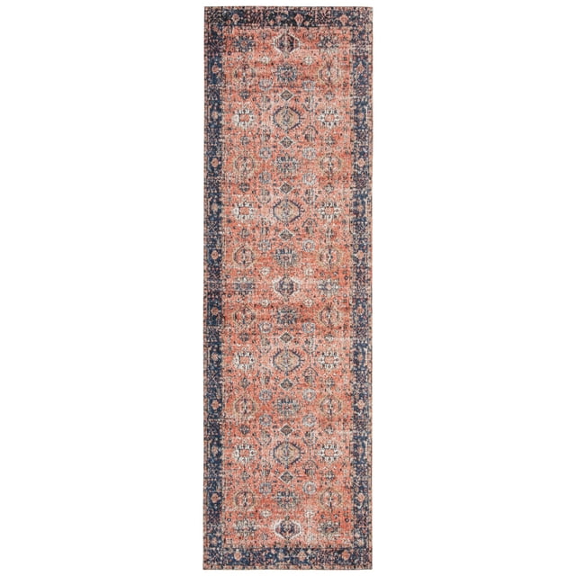 SAFAVIEH Classic Vintage Caroline Medallion Runner Rug, Rust/Navy, 2'3" x 12'