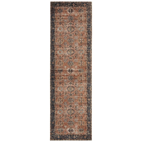 SAFAVIEH Classic Vintage Caroline Medallion Runner Rug, Rust/Navy, 2'3" x 8'