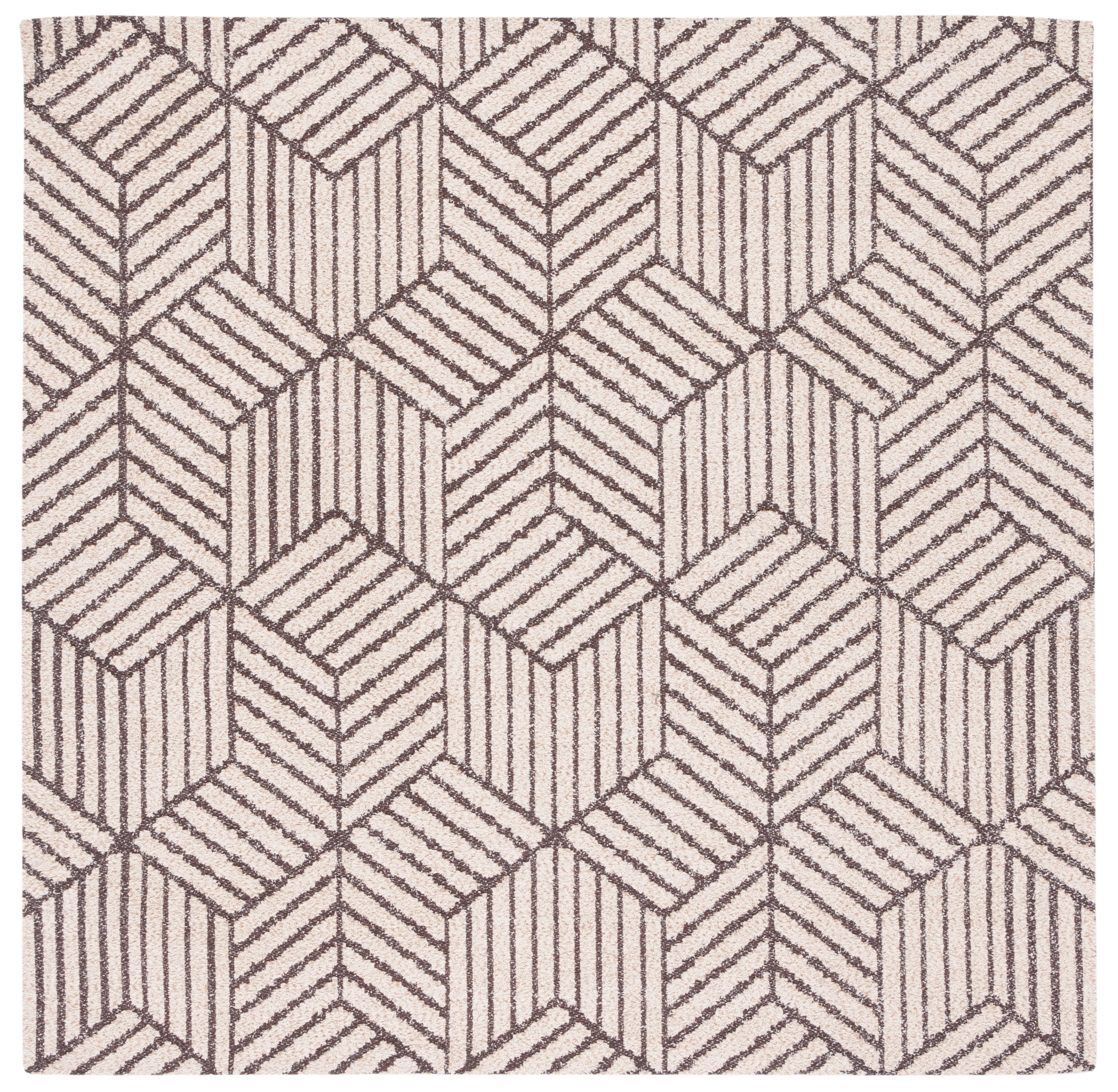 SAFAVIEH Classic Vintage Cayley Geometric Area Rug, Natural/Ivory, 6' x 6' Square