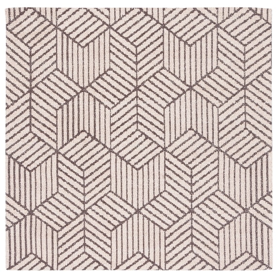 SAFAVIEH Classic Vintage Cayley Geometric Area Rug, Natural/Ivory, 6' x 6' Square