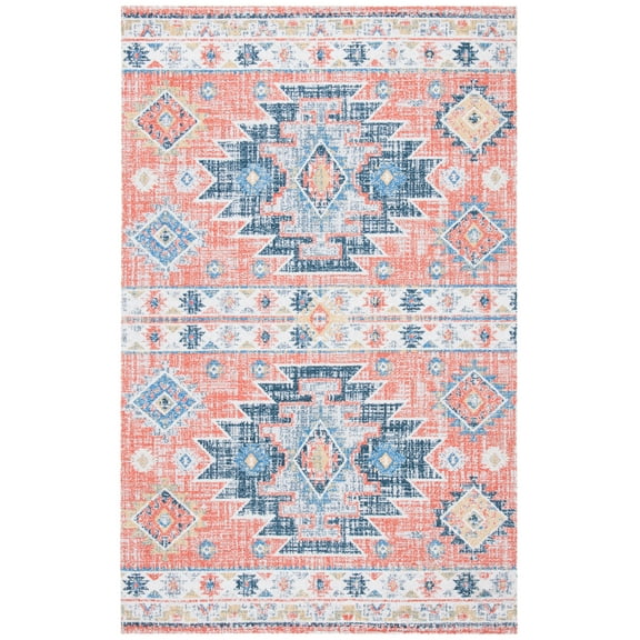 SAFAVIEH Classic Vintage Chanelle Medallion Area Rug, Blue/Rust, 3' x 5'