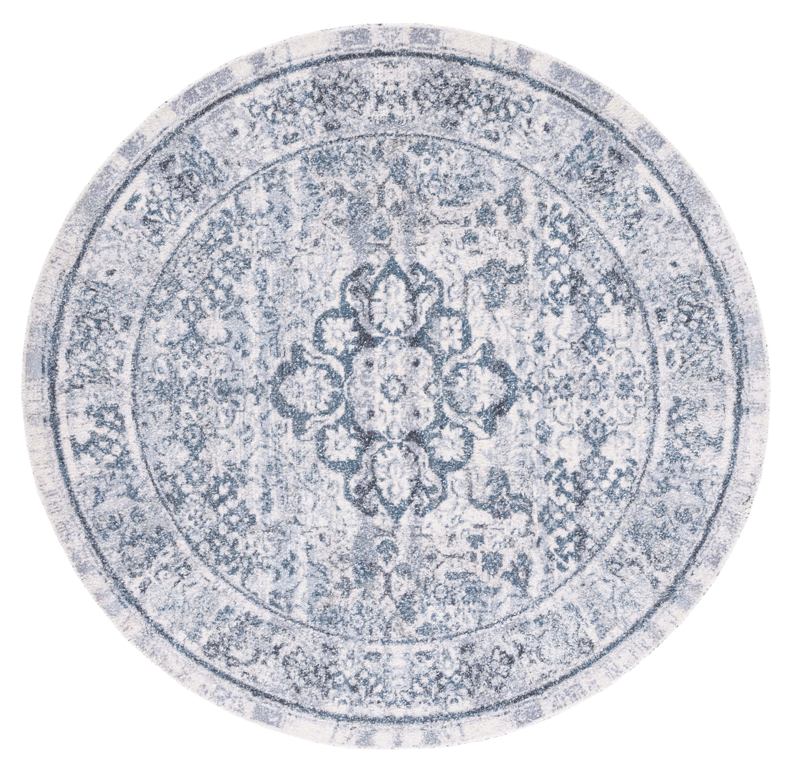 SAFAVIEH Classic Vintage Comhgham Medallion Area Rug, Aqua/Blue, 6' x 6' Round