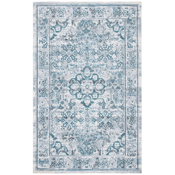 SAFAVIEH Classic Vintage Comhgham Medallion Area Rug, Aqua/Blue, 6' x 9'