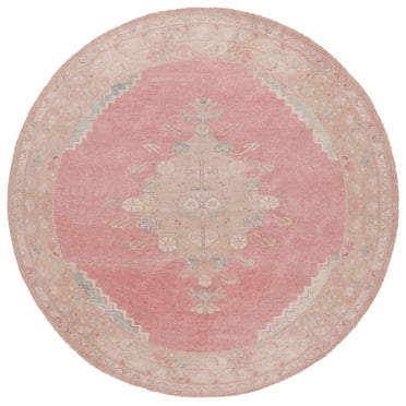 SAFAVIEH Classic Vintage Ema Southwestern Area Rug, Pink/Dark Beige, 6' x 6' Round