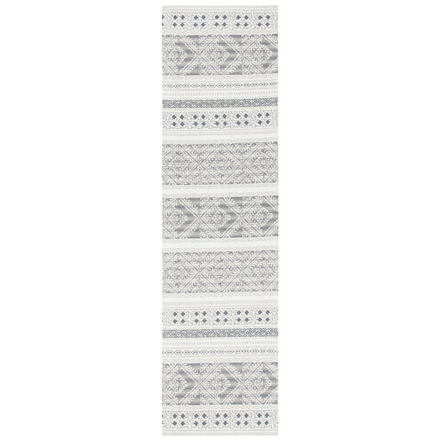 SAFAVIEH Classic Vintage Eric Geometric Polyester Runner Rug, Grey, 2'3" x 8'