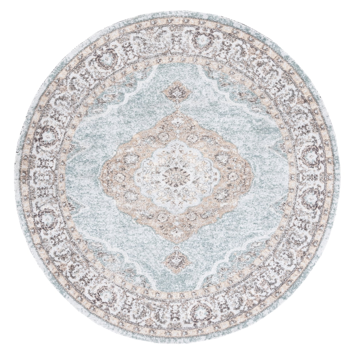 SAFAVIEH Classic Vintage Hiren Medallion Area Rug, Sage/Green, 6' x 6' Round