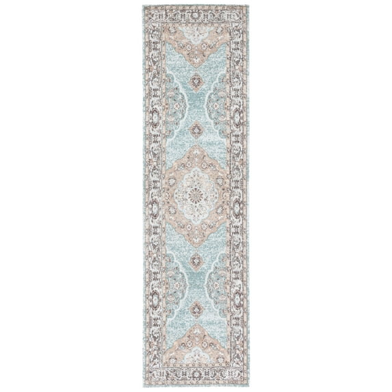 SAFAVIEH Classic Vintage Hiren Medallion Runner Rug, Sage/Green, 2'3" x 8'