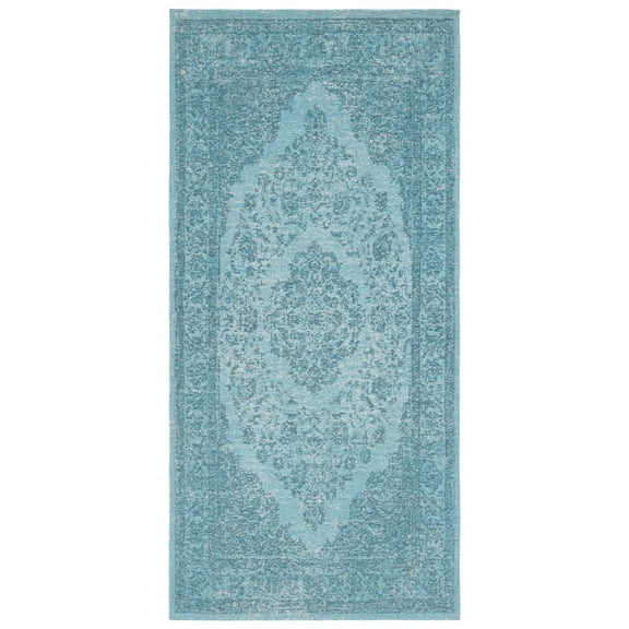 SAFAVIEH Classic Vintage Ivonette Oriental Cotton Area Rug, Aqua, 2'4" x 4'8"