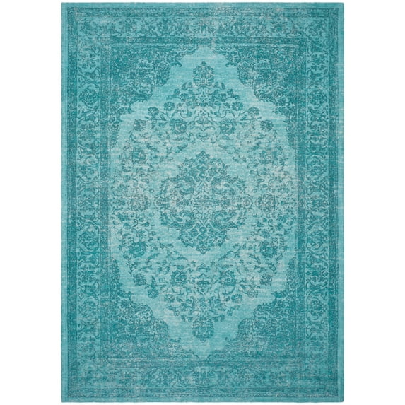 SAFAVIEH Classic Vintage Ivonette Oriental Cotton Area Rug, Aqua, 6'7" x 9'2"